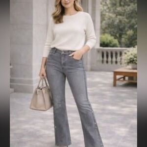 NWOT Rebecca Minkoff size 10 Gray Flare Jeans Denim with rhinestones